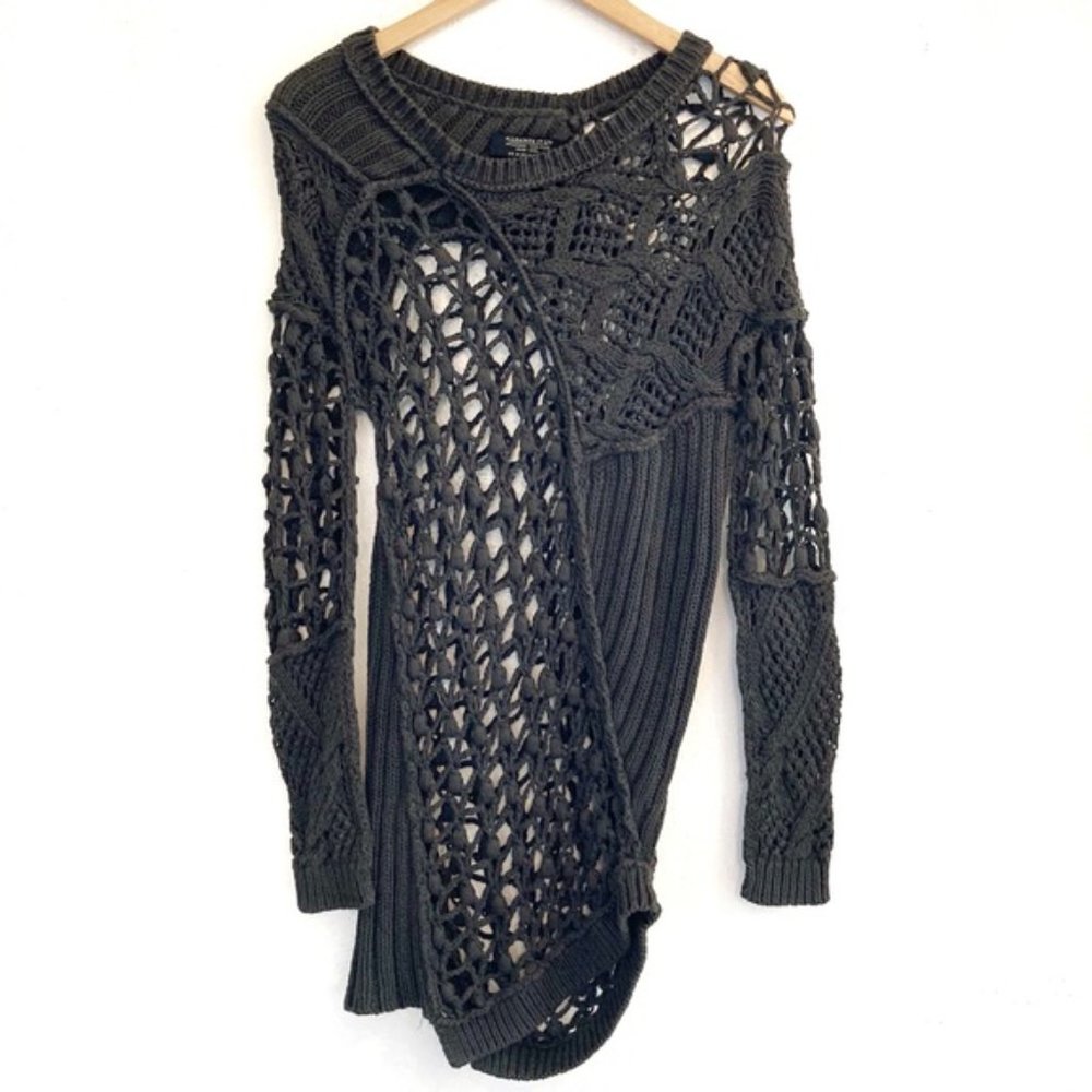 All Saints crochet patchwork sweater